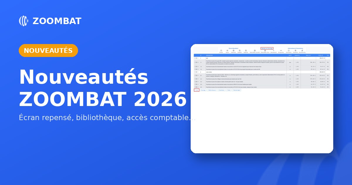 Les nouveautés ZOOMBAT du début 2026