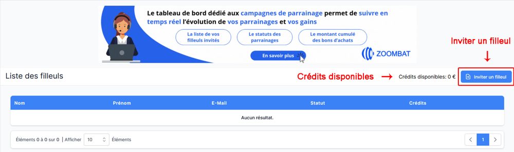 Programme de parrainage ZOOMBAT