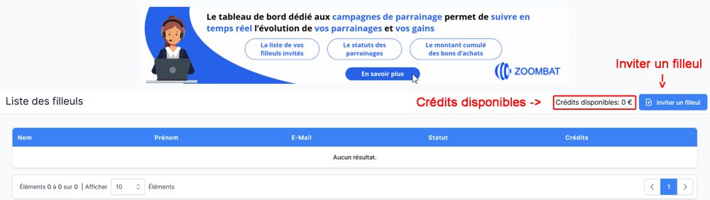 Programme de parrainage ZOOMBAT
